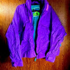 Steep Slopes Vintage Retro Ski Winter Wear Jacket Large Purple and Green